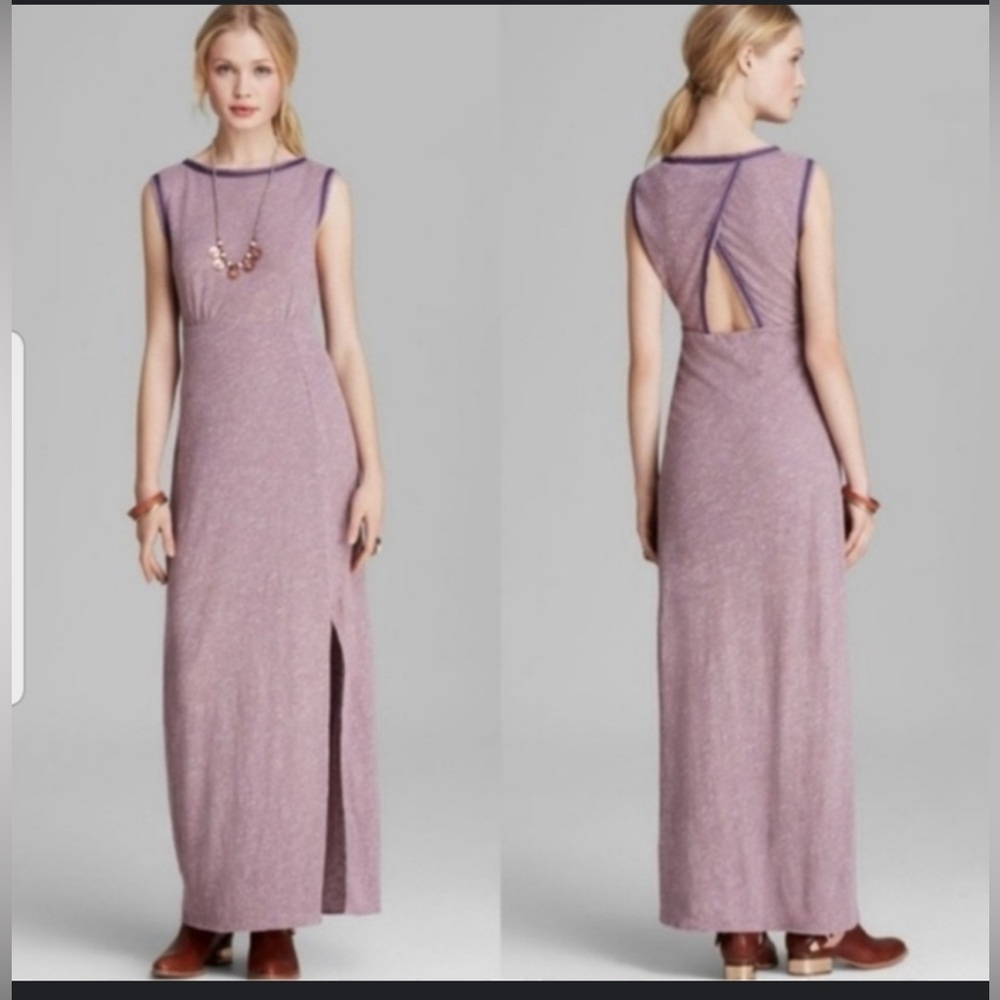 FREE PEOPLE Sabrina Purple Keyhole back Sleeveless Maxi Dress
